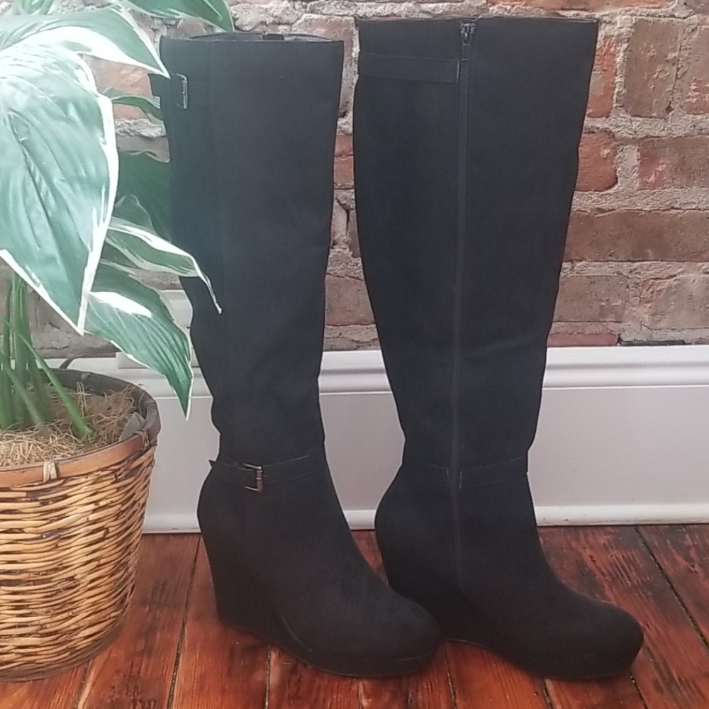 Just Fab Knee High Wedge Boots
